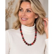 Bijoux Ketting 8123571 halflang grote kralen rood mix Bijoux Ketting 8123571 halflang grote kralen rood mix
